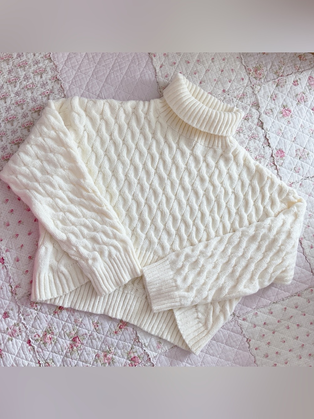 Cream cable knit sweater
